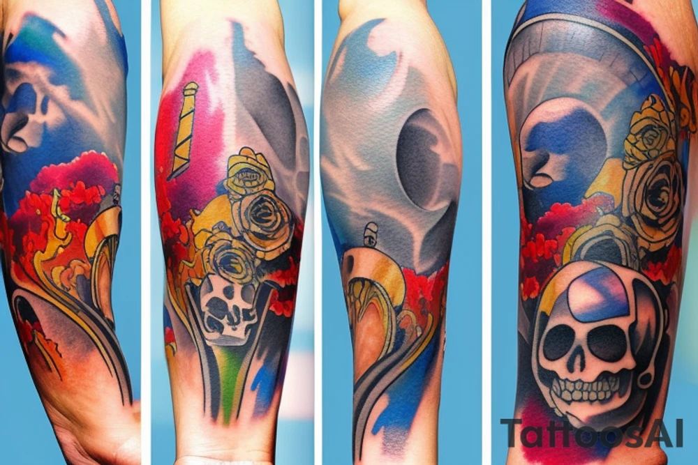 bombs and explosions tattoo idea
