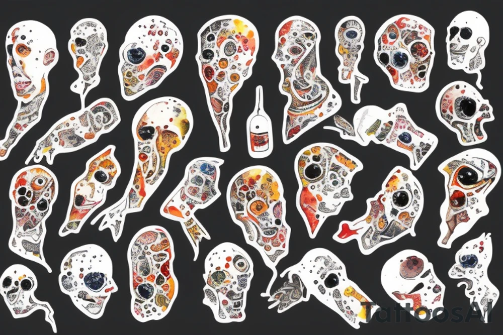 bombs and explosions on torso tattoo idea