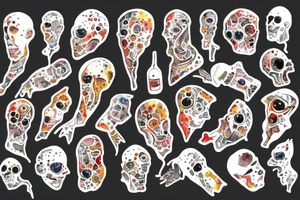 bombs and explosions on torso tattoo idea