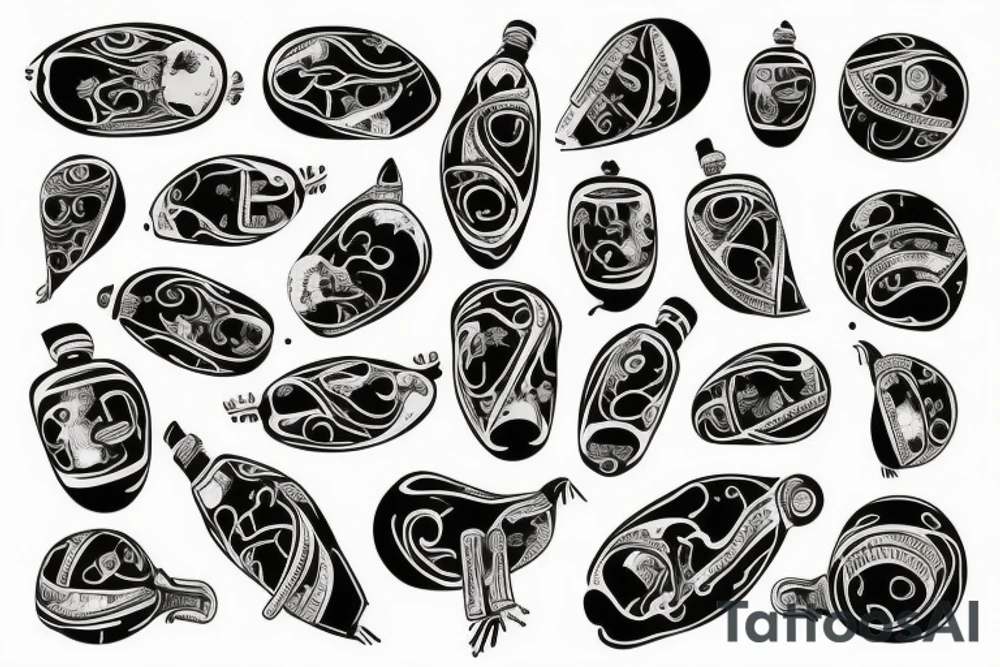 bombs and explosions on torso tattoo idea