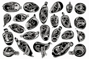 bombs and explosions on torso tattoo idea