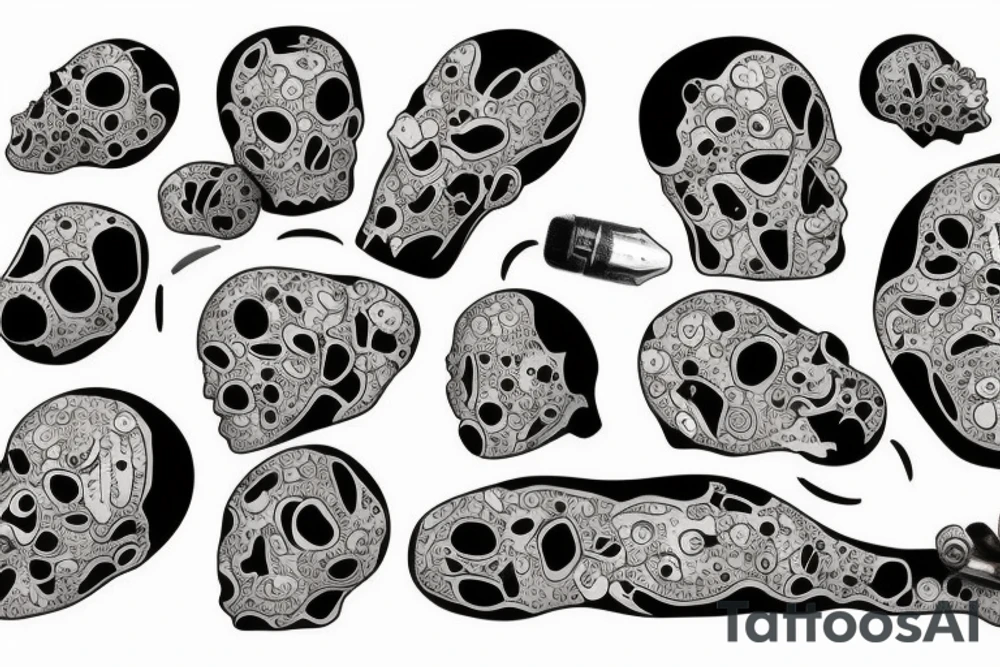 bombs and explosions on torso tattoo idea