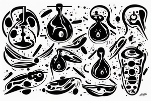 bombs and explosions on torso tattoo idea