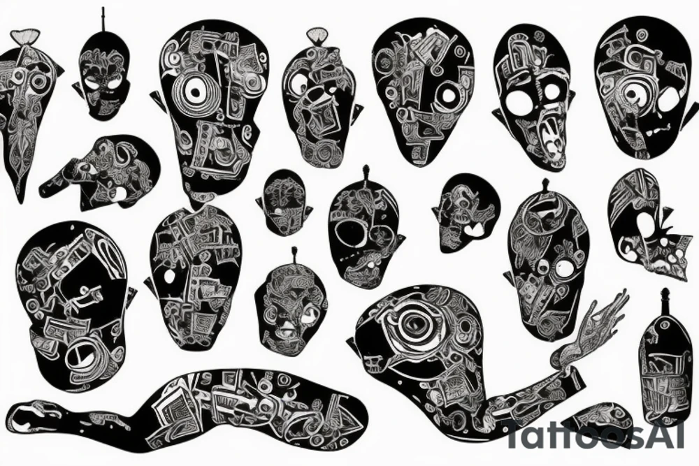 bombs and explosions on torso tattoo idea