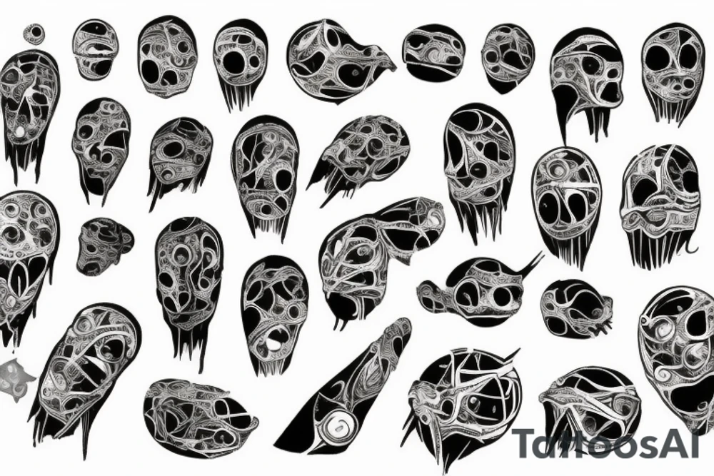 bombs and explosions on torso tattoo idea