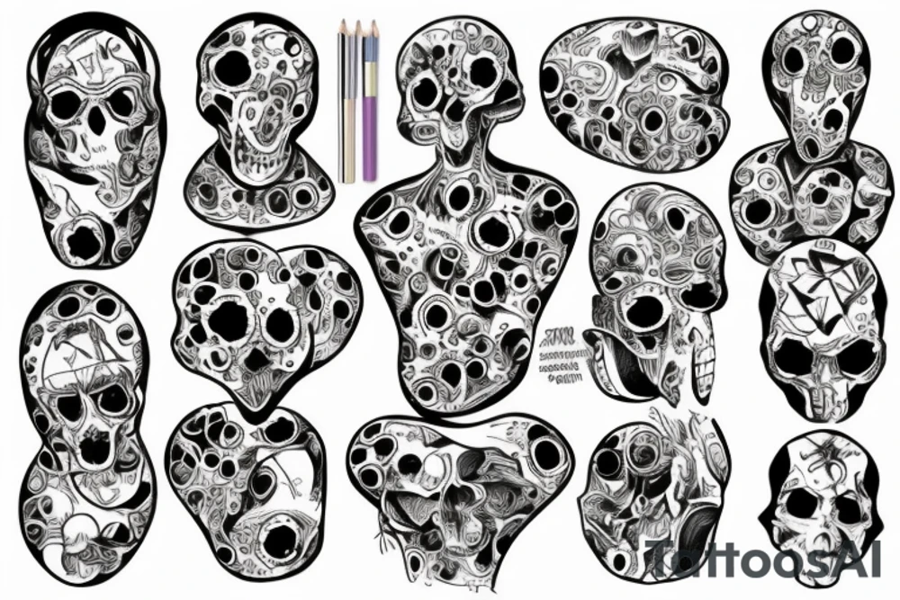 bombs and explosions on torso tattoo idea
