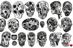 bombs and explosions on torso tattoo idea