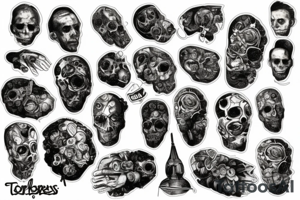bombs and explosions on torso tattoo idea