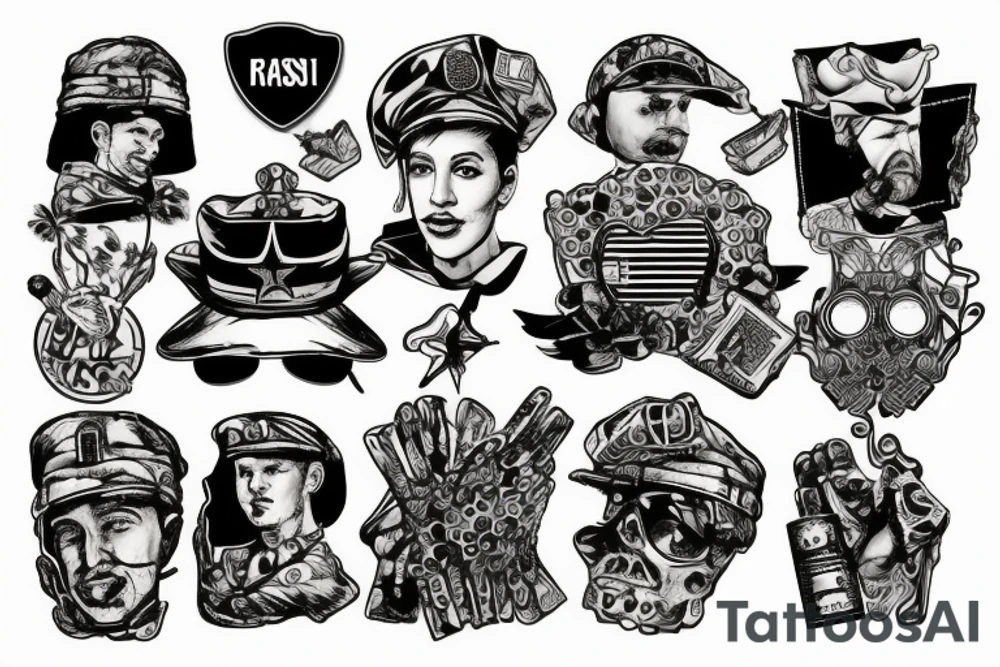army trash polka tattoo idea