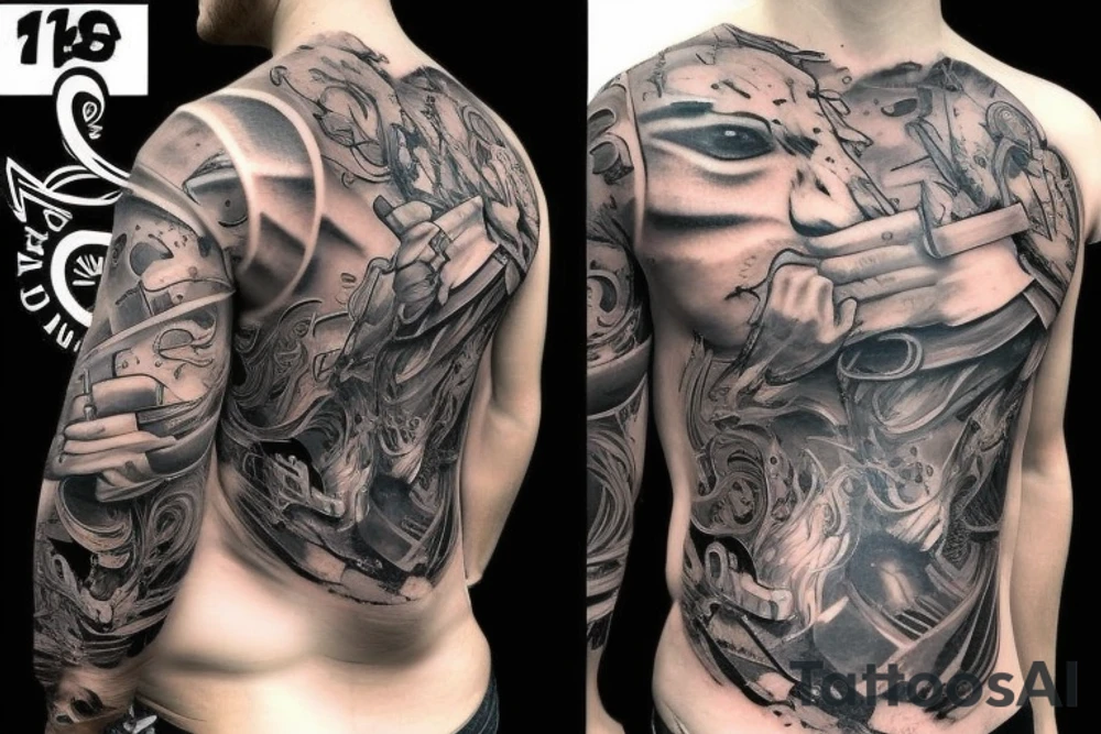 ammunition tattoo on torso tattoo idea