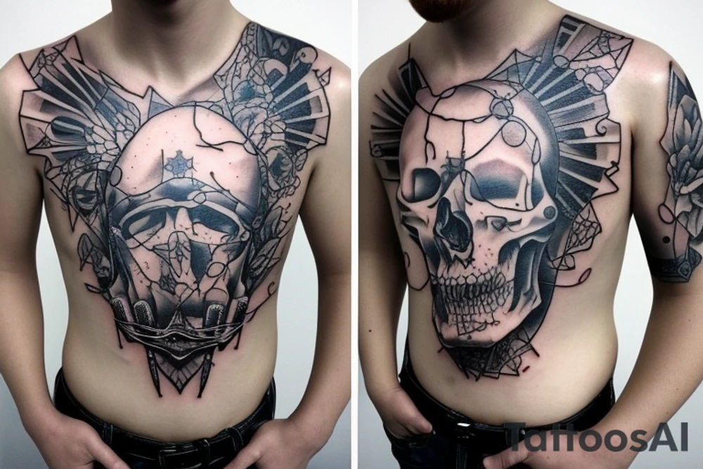 ammunition tattoo on torso detailed tattoo idea