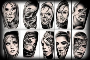 solemn war torn soul contemporary tattoo on stomach tattoo idea