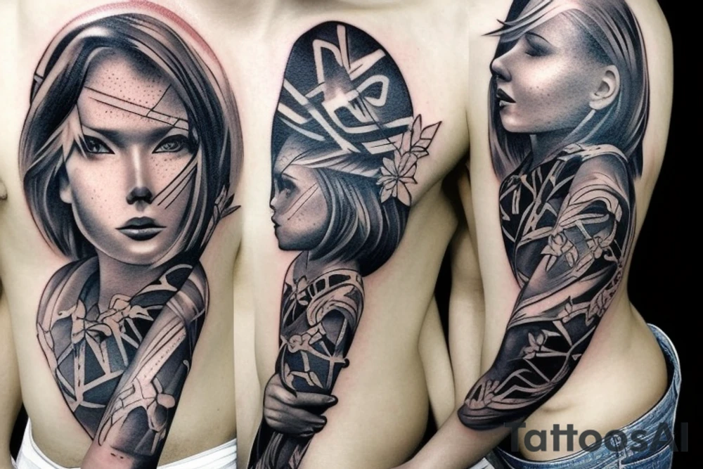 solemn war torn soul contemporary tattoo on stomach tattoo idea
