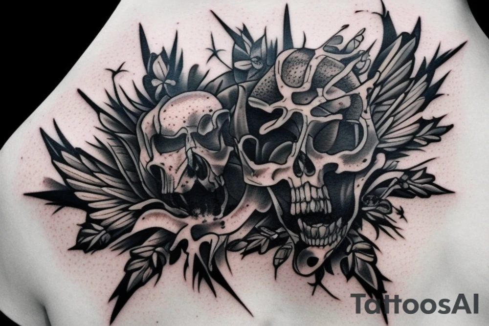 solemn war torn soul contemporary tattoo on stomach tattoo idea