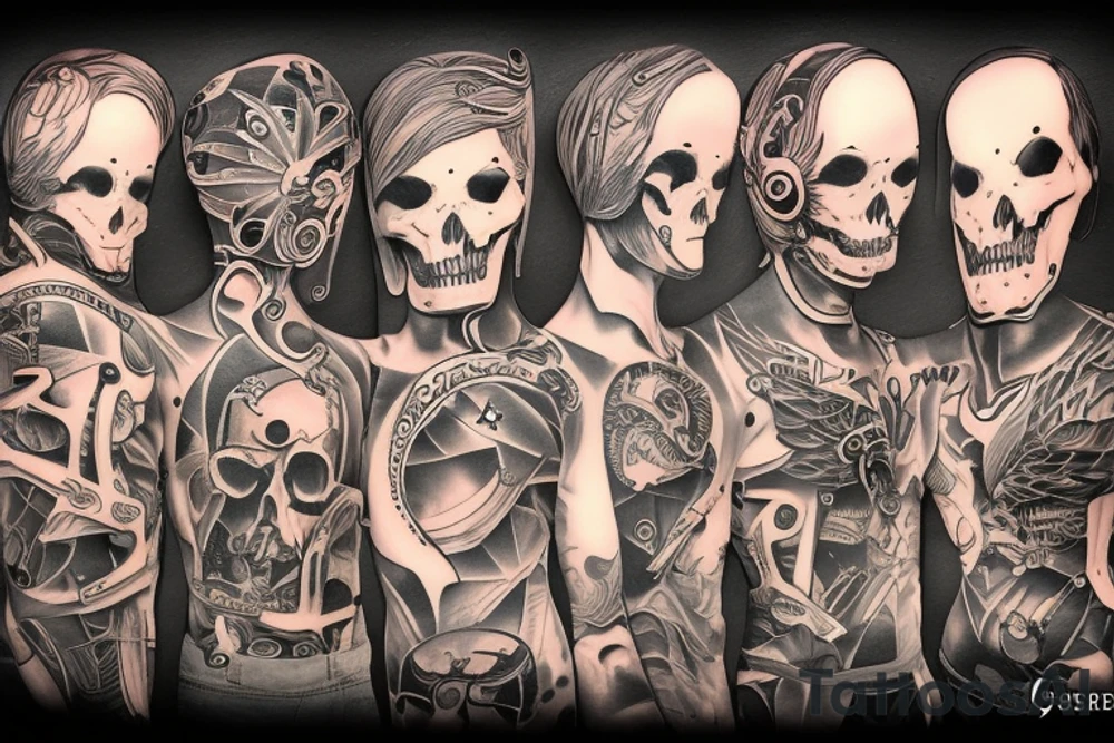 solemn war torn soul contemporary tattoo on stomach tattoo idea