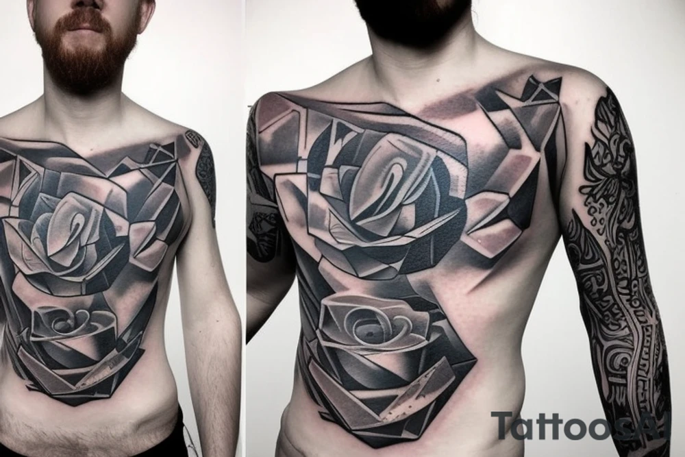 full stomach tattoo design hyper realistic tattoo idea