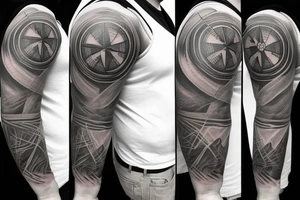 full stomach tattoo design hyper realistic compass tattoo idea