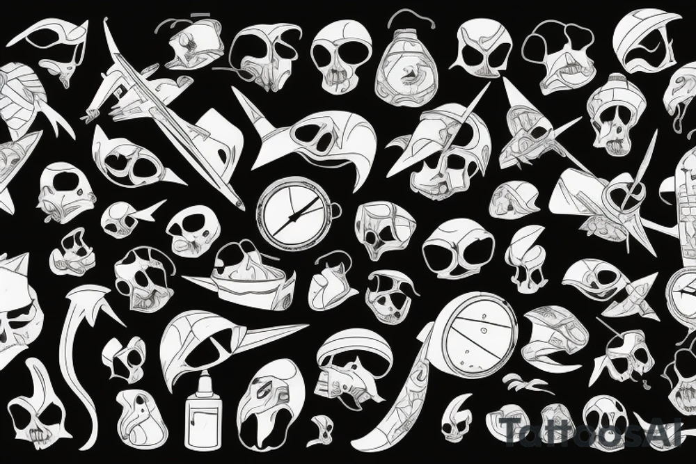 plan dropping bombs at night tattoo idea