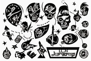 plan dropping bombs at night tattoo idea