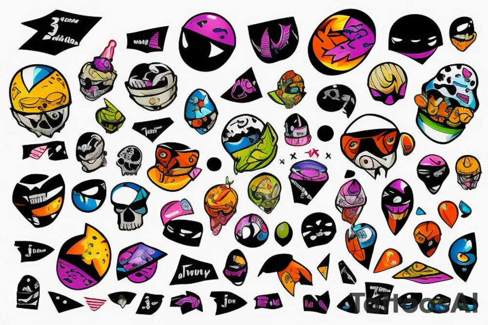 plan dropping bombs at night colorful tattoo idea