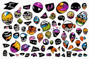 plan dropping bombs at night colorful tattoo idea