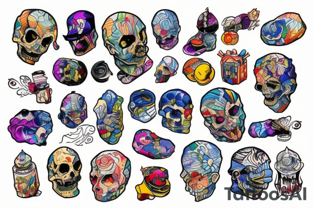 plan dropping bombs at night colorful tattoo idea