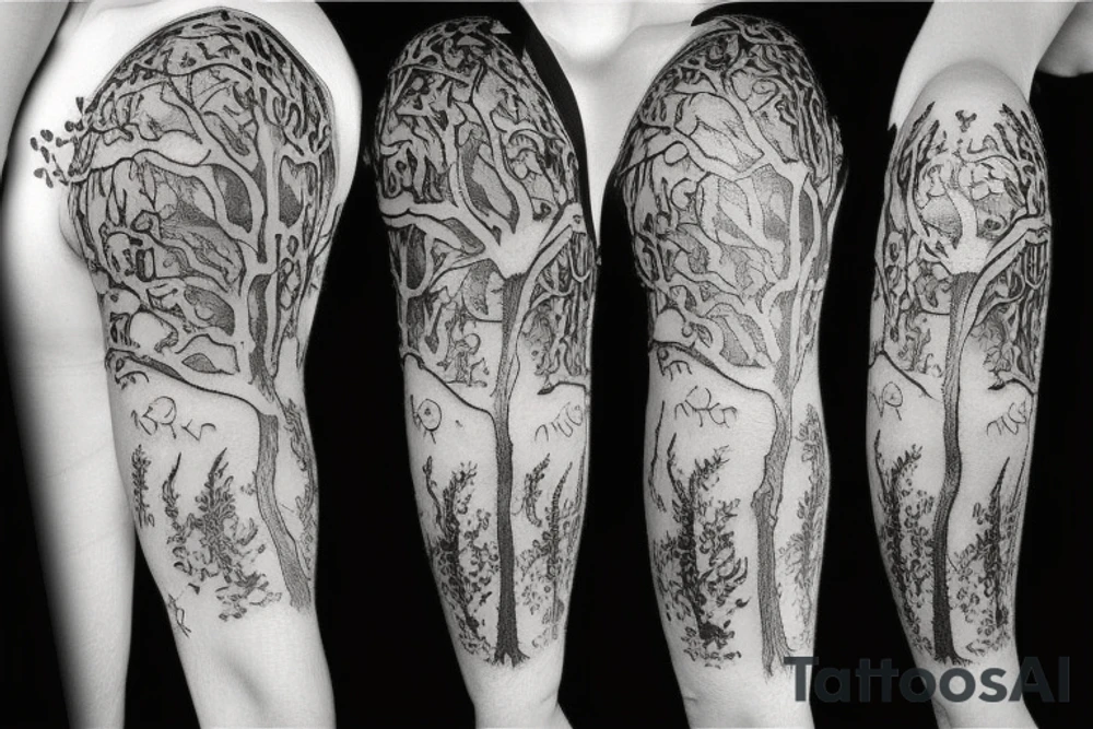gothic tree of life tattoo idea