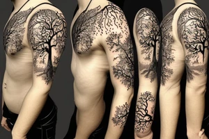 gothic tree of life tattoo idea