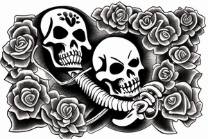 a skeleton helping another skeleton tattoo idea