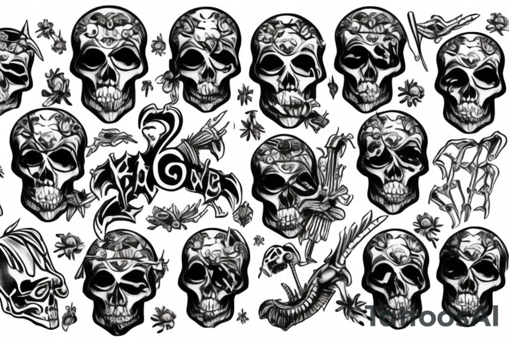 a skeleton helping another skeleton tattoo idea