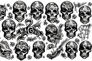 a skeleton helping another skeleton tattoo idea