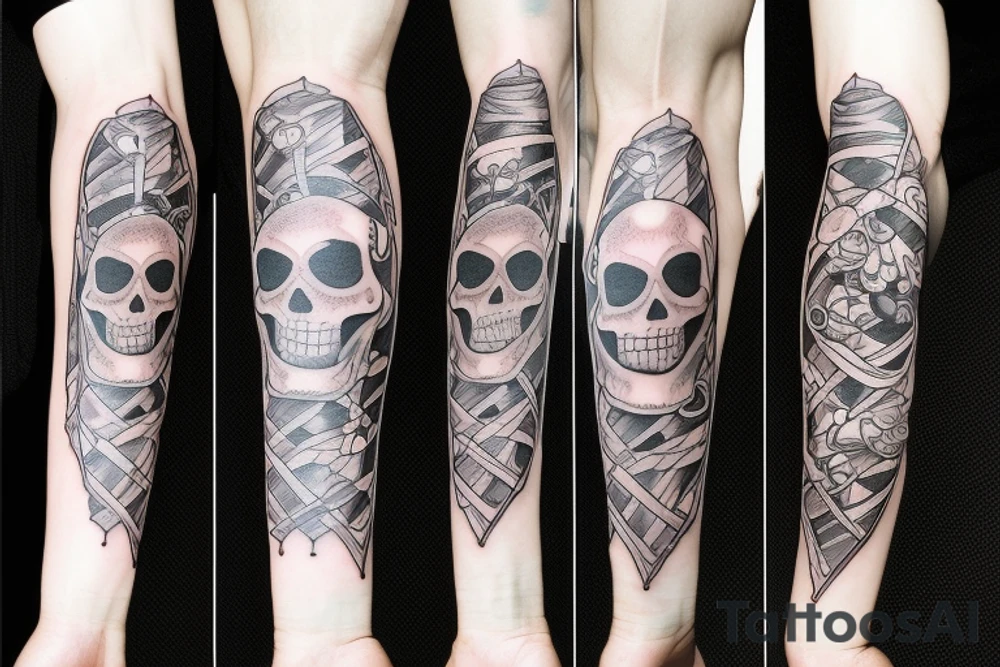 a skeleton helping another skeleton tattoo idea