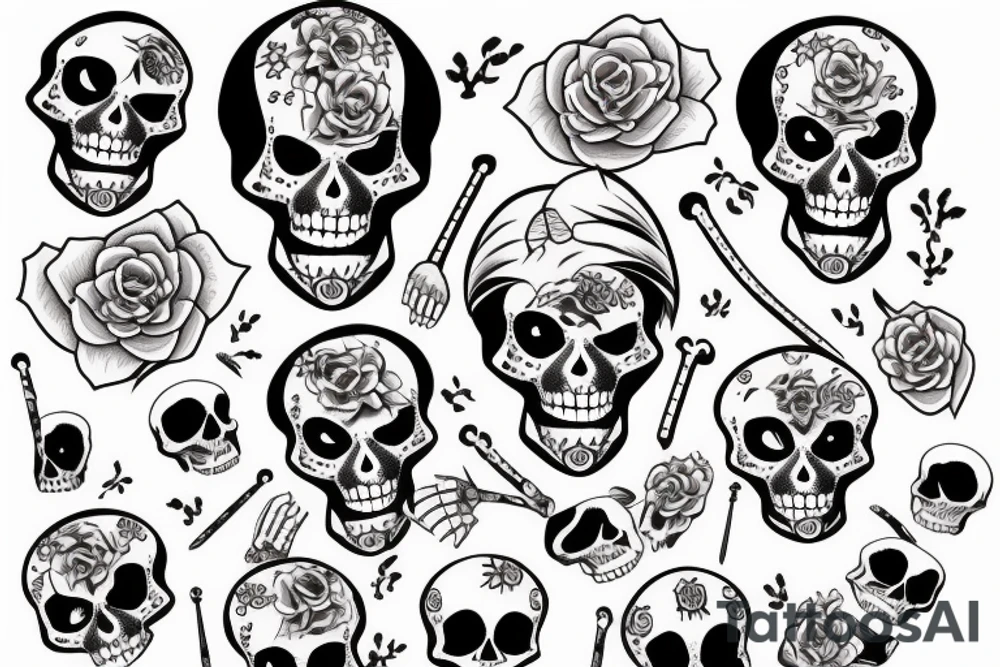 a skeleton helping another skeleton tattoo idea