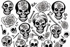 a skeleton helping another skeleton tattoo idea