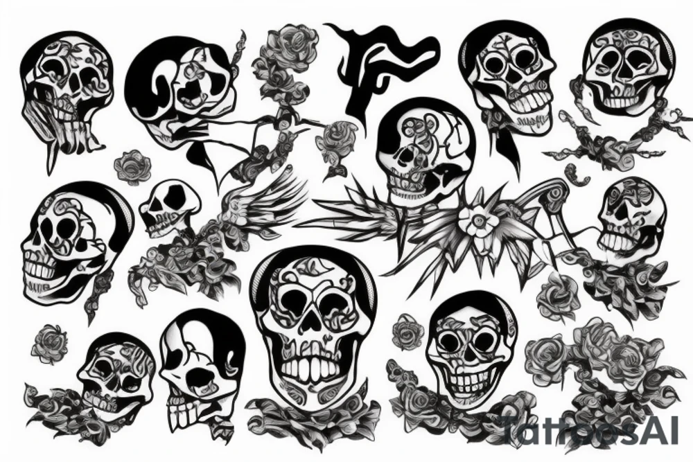a skeleton helping another skeleton tattoo idea