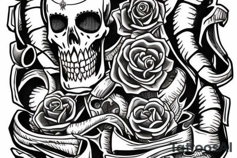a skeleton helping another skeleton tattoo idea