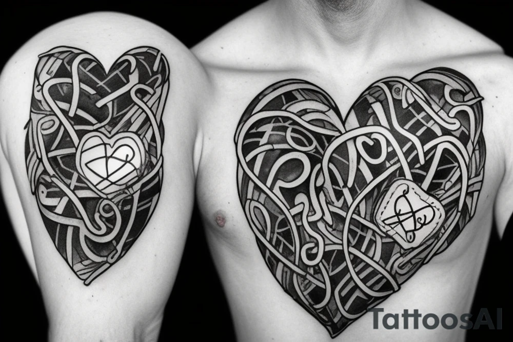 Broken heart with a doctor who repair it tattoo idea