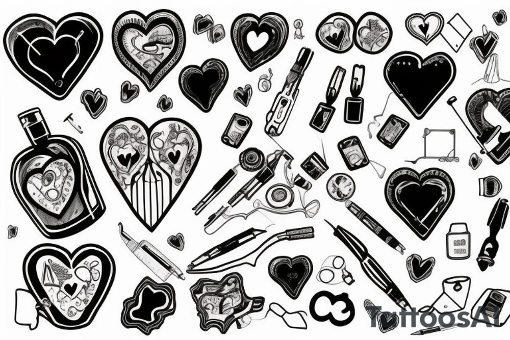 Broken heart with a doctor who repair it tattoo idea