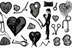 Broken heart with a doctor who repair it tattoo idea
