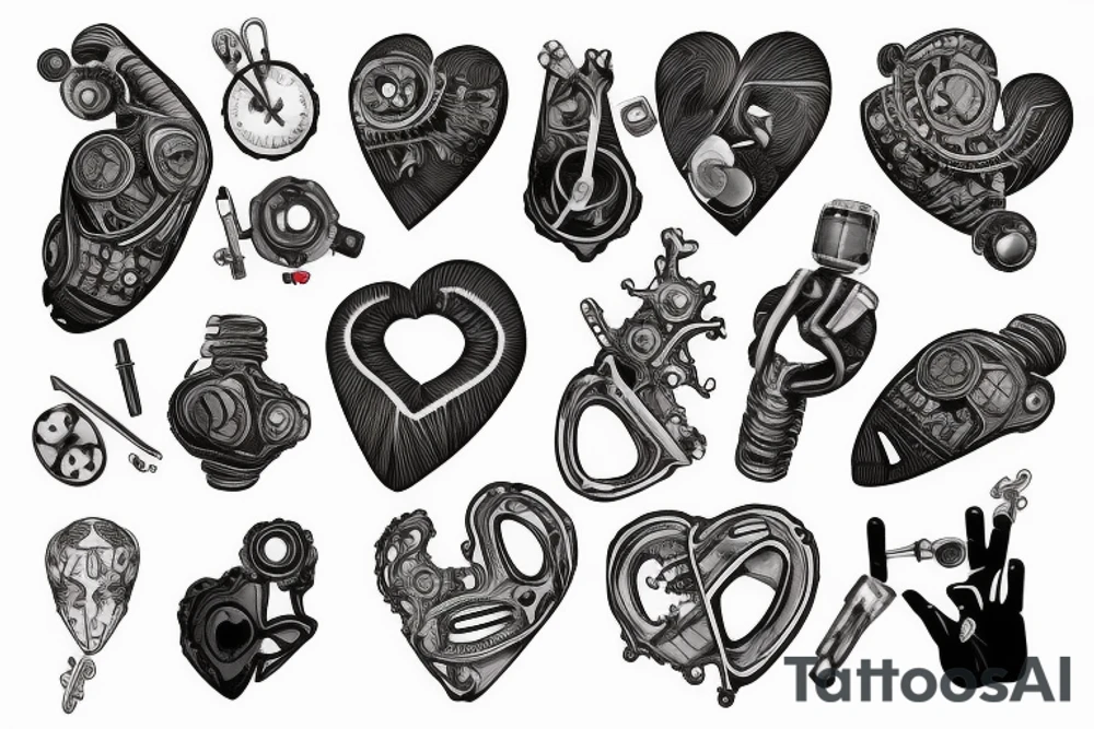 Broken heart with a doctor who repair it tattoo idea