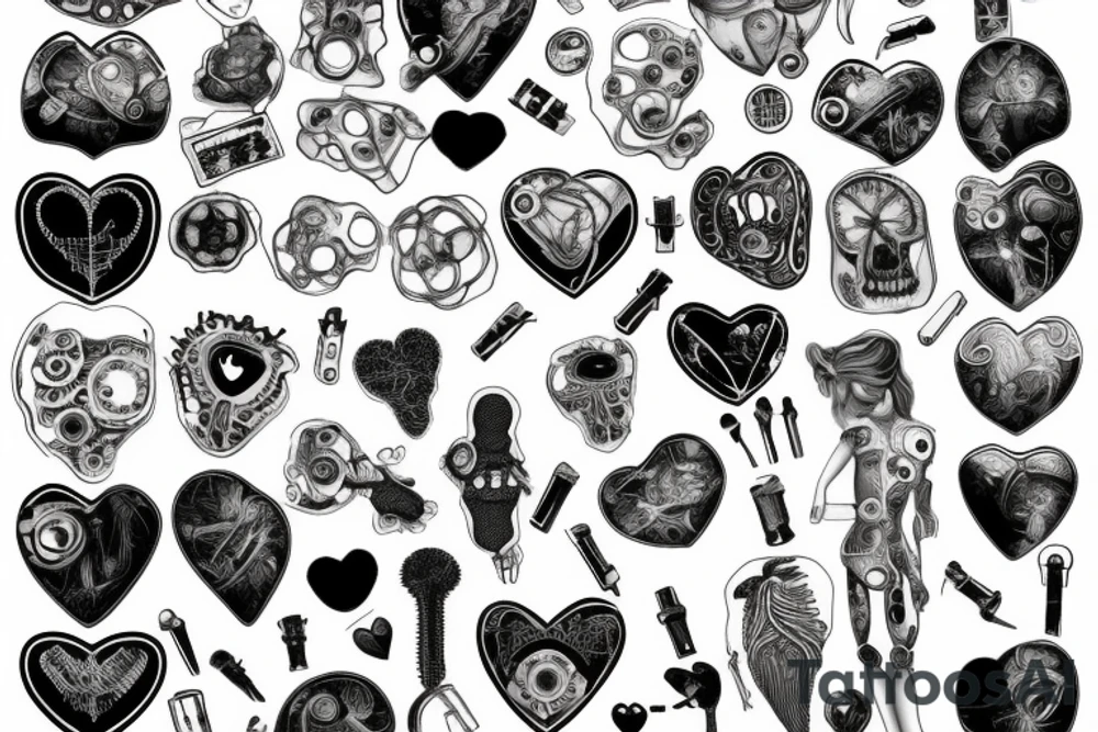 Broken heart with a doctor who repair it tattoo idea