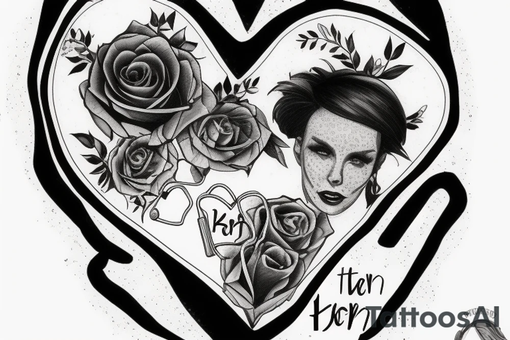 Broken heart with a doctor who repair it tattoo idea