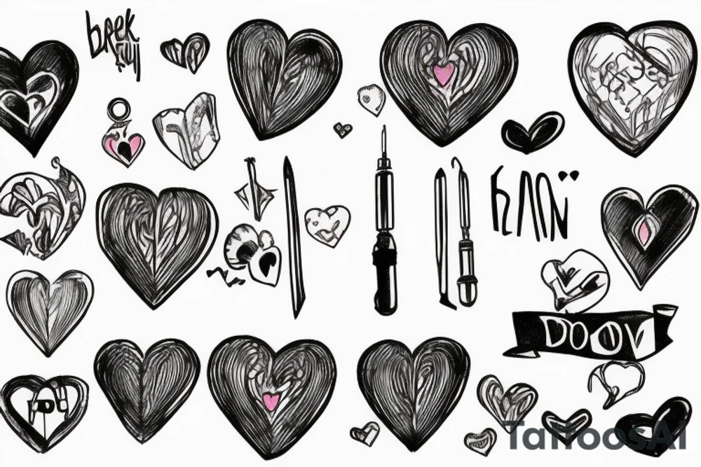 Broken heart with a doctor who repair it tattoo idea