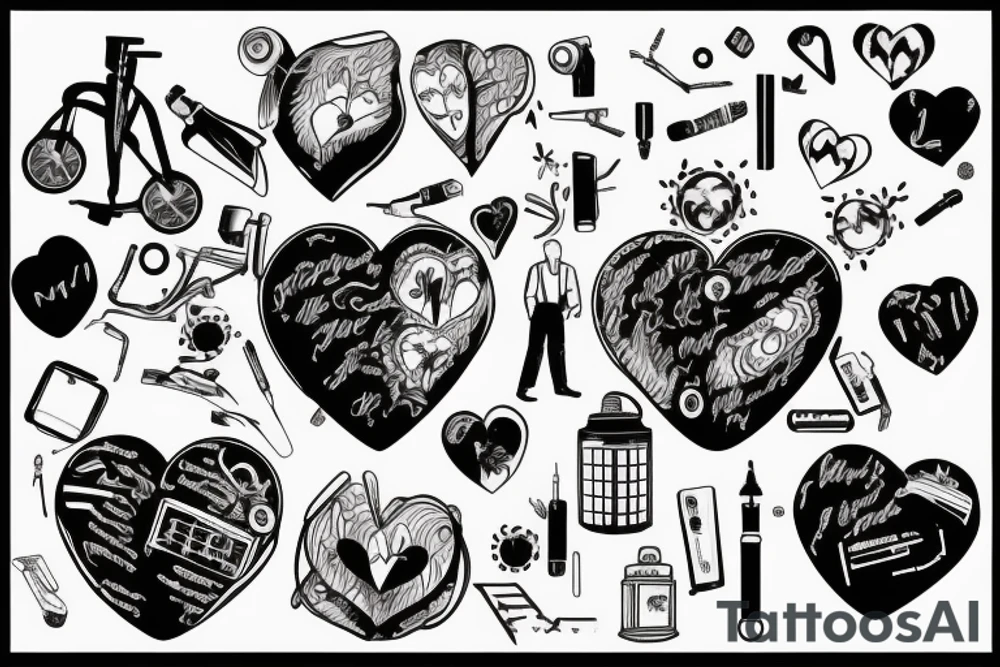 Broken heart with a doctor who repair it tattoo idea