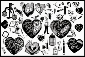 Broken heart with a doctor who repair it tattoo idea