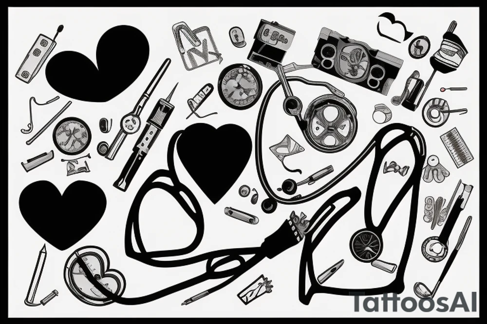Broken heart with a doctor who repair it tattoo idea