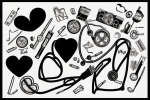 Broken heart with a doctor who repair it tattoo idea