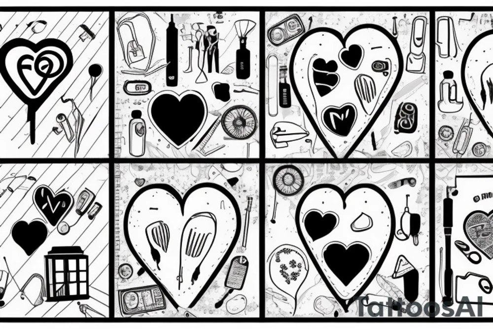 Broken heart with a doctor who repair it tattoo idea