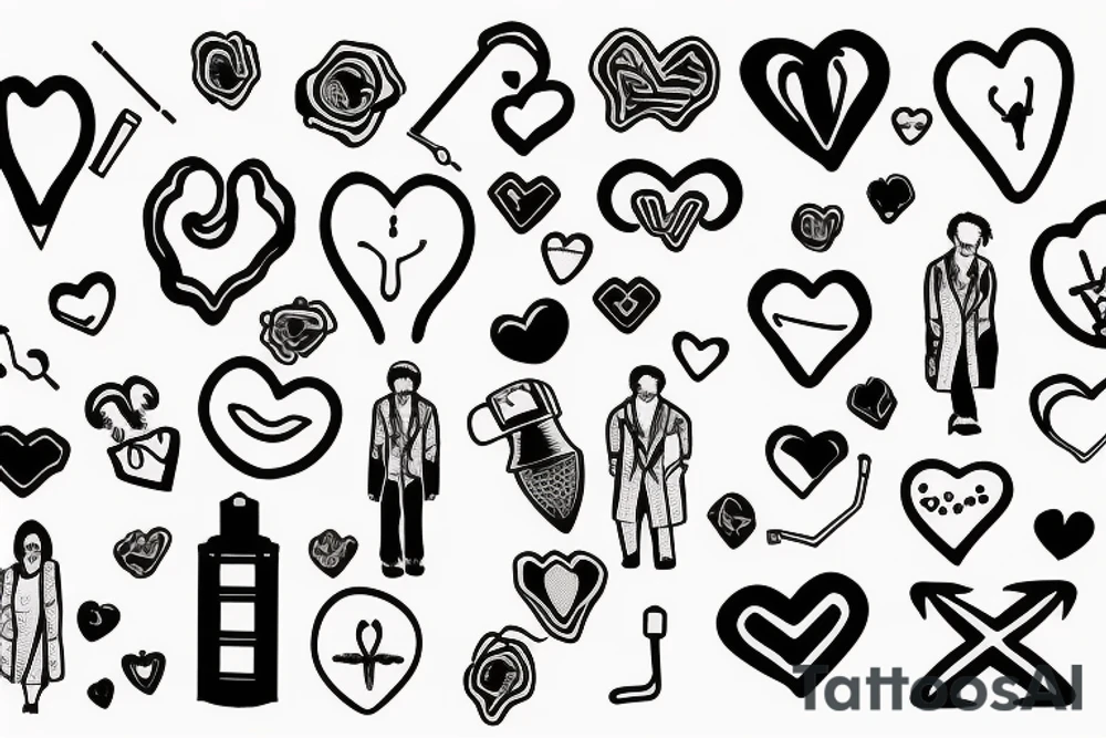 Broken heart with a doctor who repair it tattoo idea