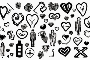 Broken heart with a doctor who repair it tattoo idea